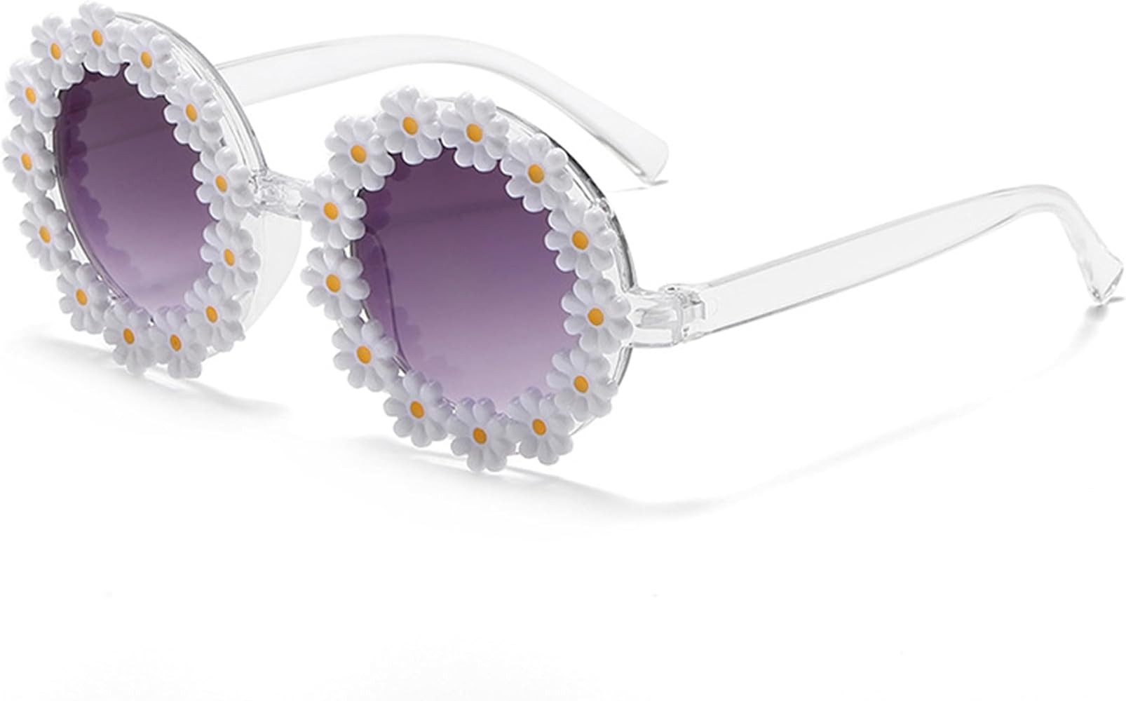Round Flower Sunglasses for Women Retro Daisy Cute Glasses UV 400 Protection Flower Shaped Glasse... | Amazon (US)