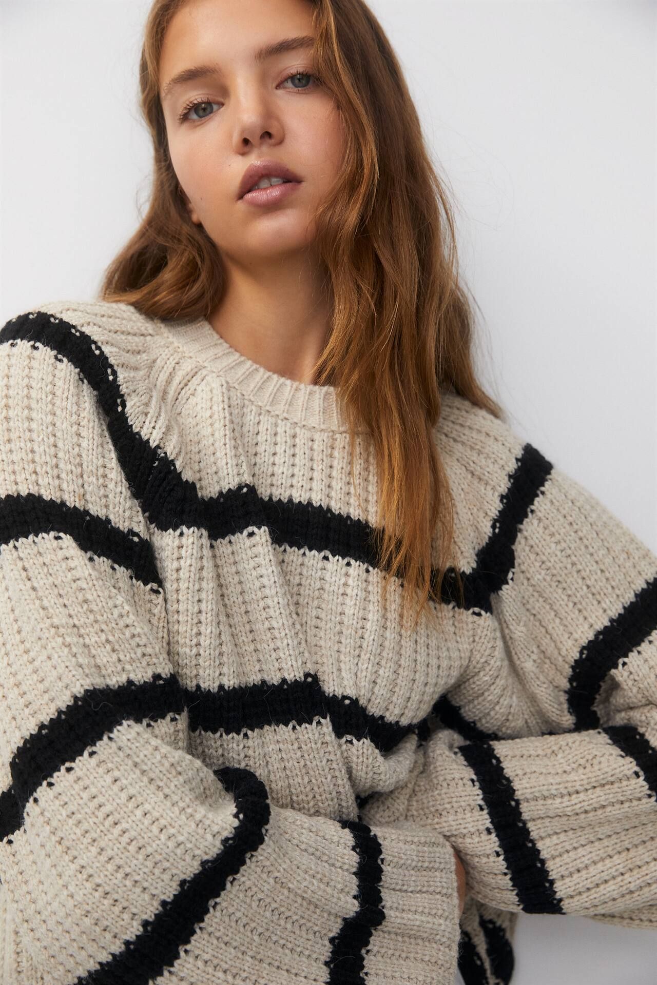 Striped long sleeve jumper | PULL and BEAR UK
