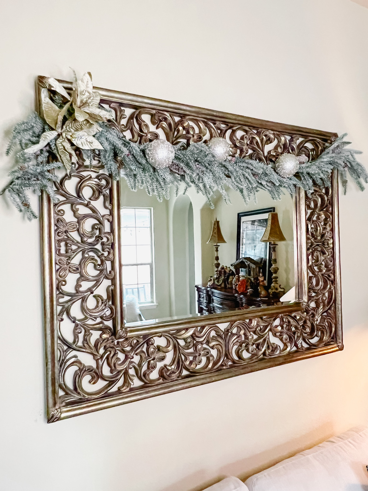 Decorating a mirror for the holidays 

#LTKhome #LTKSeasonal #LTKHoliday