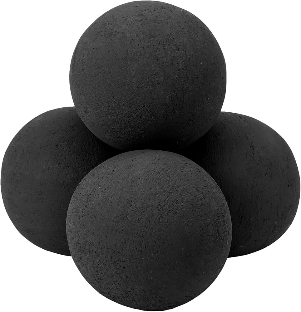 Skyflame 6 Inch Ceramic Fire Balls, Set of 4 Black Round Fire Stones Reusable Fireballs for Indoo... | Amazon (US)