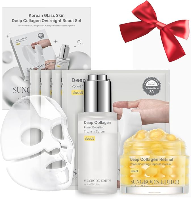 SUNGBOON EDITOR Winter Spa Skin Bundle | Glow Mist Gift Set | Deep Collagen Overnight Mask (4ea),... | Amazon (US)