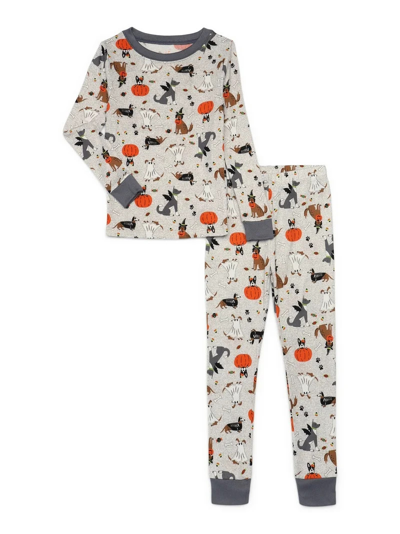 Halloween Boys Long Sleeve Top and Pants Tight Fit Sleep Set from Way to Celebrate, 2-Piece, Size... | Walmart (US)
