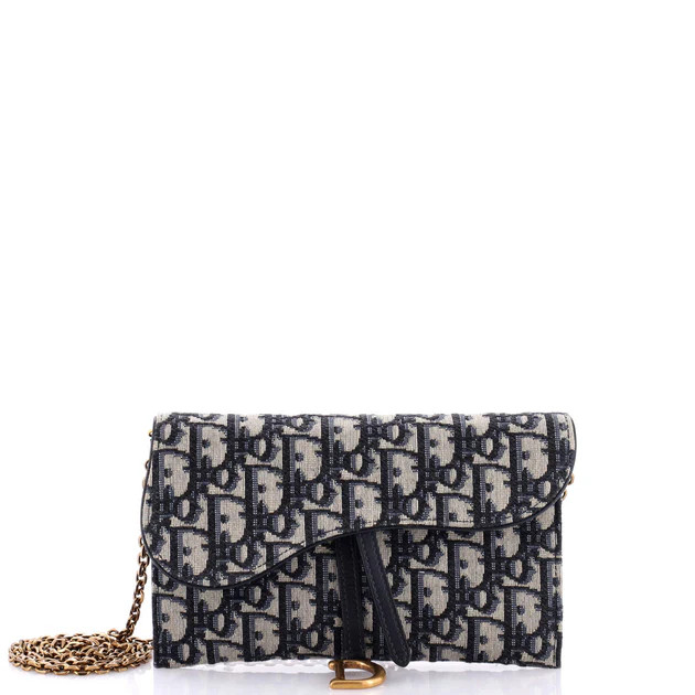 Saddle Chain Wallet Oblique Canvas | Shop Simon