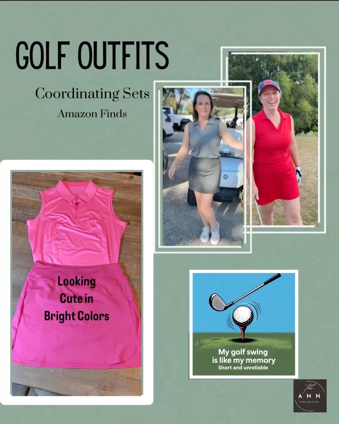 Coordinating golf outfits make it easy to look cute on the golf course-skorts, shorts, and tops that mix and match so you look put together on and off the course.

#golf  #pickleball 

 

#LTKdayinmylife #LTKootd #LTKfitnessgoals