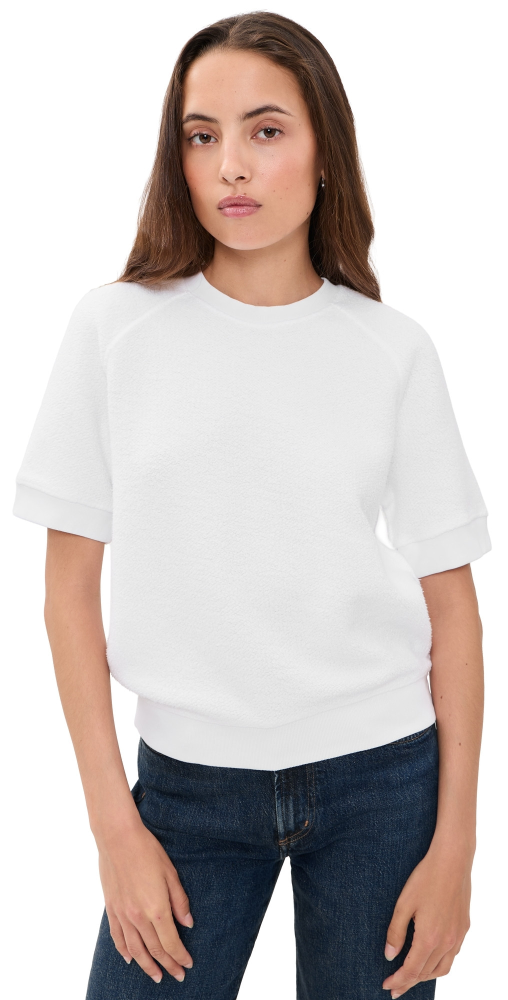 perfectwhitetee Kennedy Reverse Fleece Sweatshirt White M | Shopbop