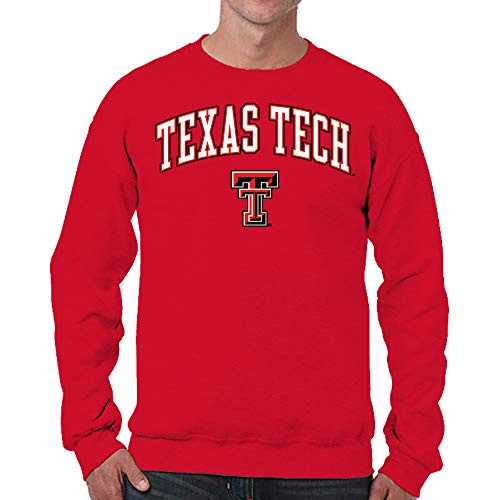 Campus Colors Adult Arch & Logo Soft Style Gameday Crewneck Sweatshirt (Texas Tech Red Raiders - Red, Medium) | Amazon (US)