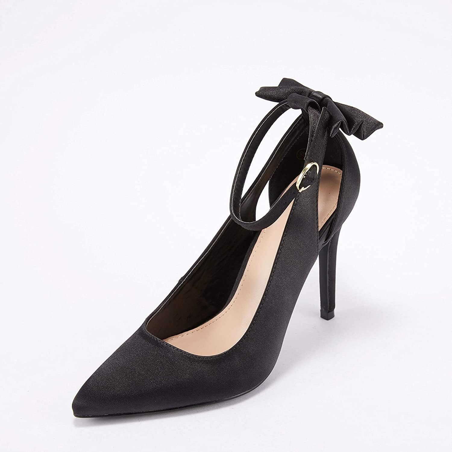 PiePieBuy Women's Pointed Toe High Heels Ankle Strap D'Orsay Pumps Shoes Bow Wedding Bowtie Back ... | Amazon (US)