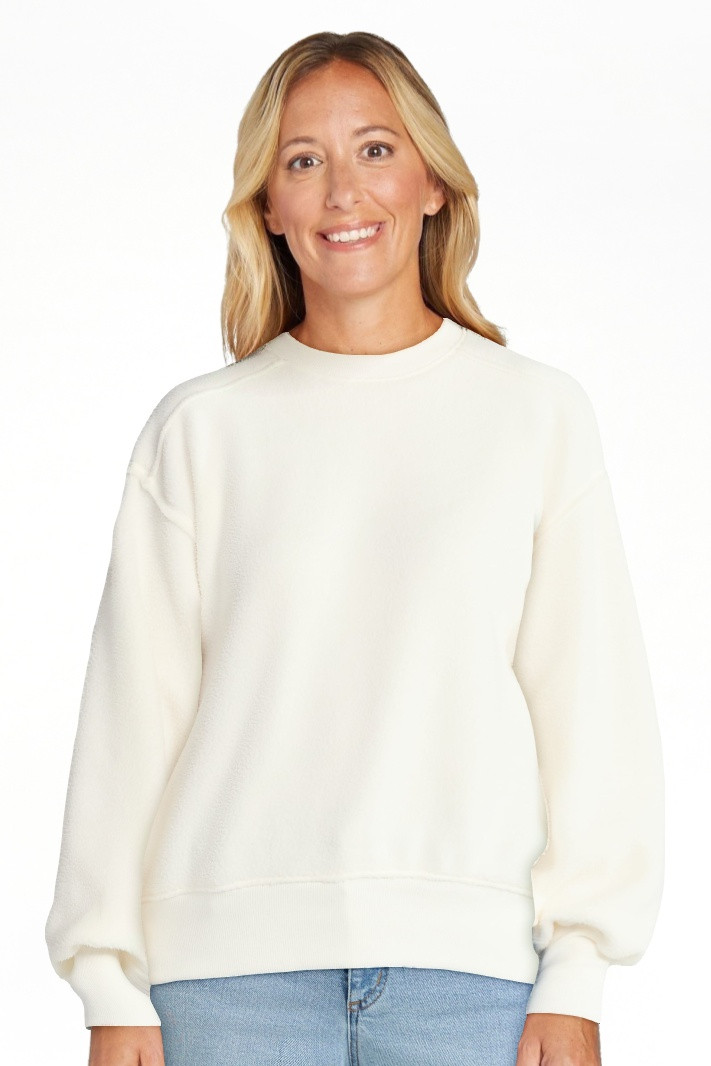 Time and Tru Women's Reverse Fleece Pullover Sweatshirt, XS-XXXL | Walmart (US)