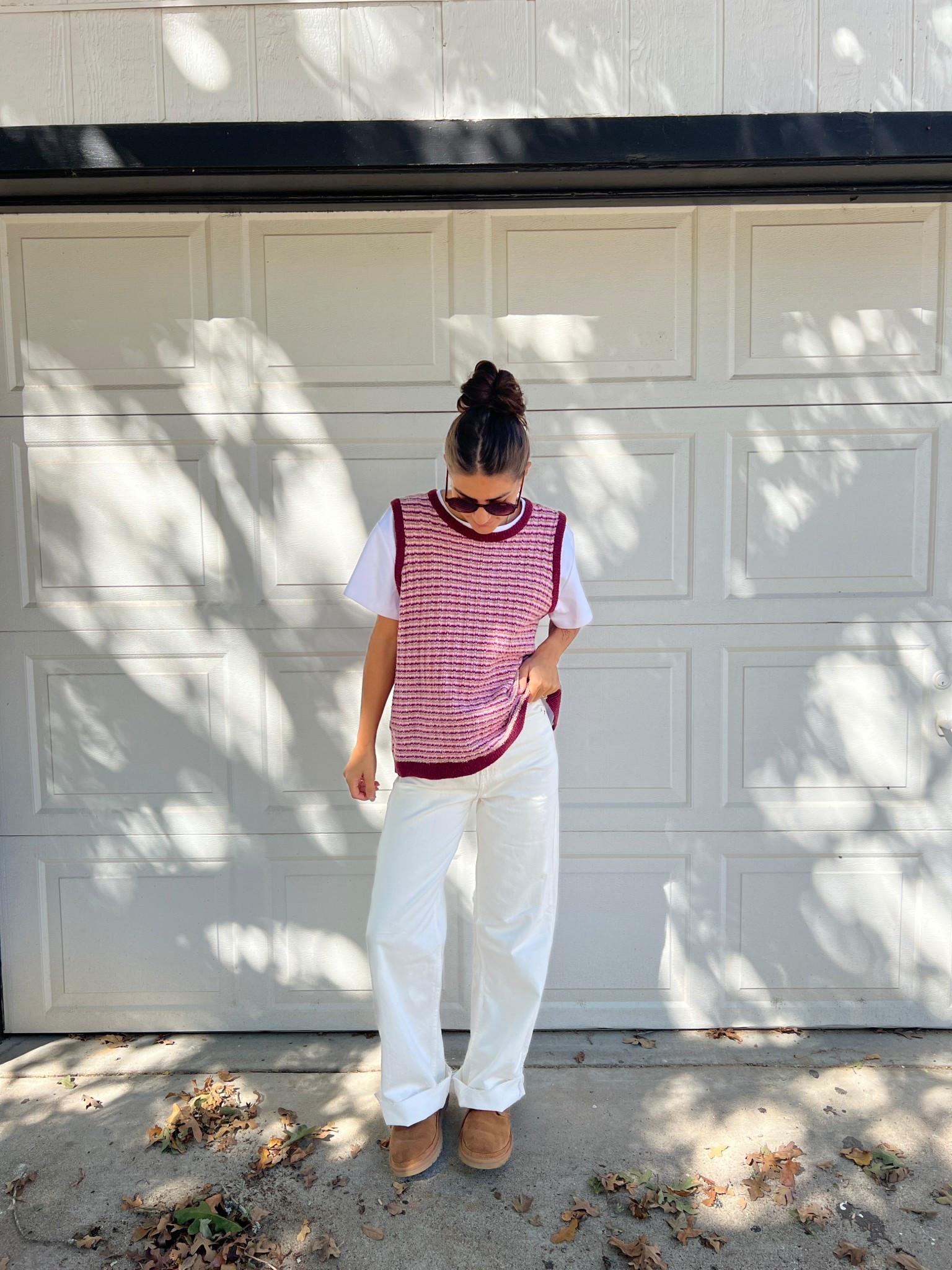 wearing an XL tshirt
thrifted sweater vest
TTS jeans
TTS uggs

#LTKStyleTip