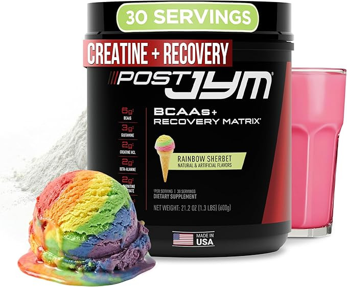 JYM Supplement Science Post JYM Active Matrix Rainbow Sherbet Amino Recovery Powder Pure Creatine... | Amazon (US)