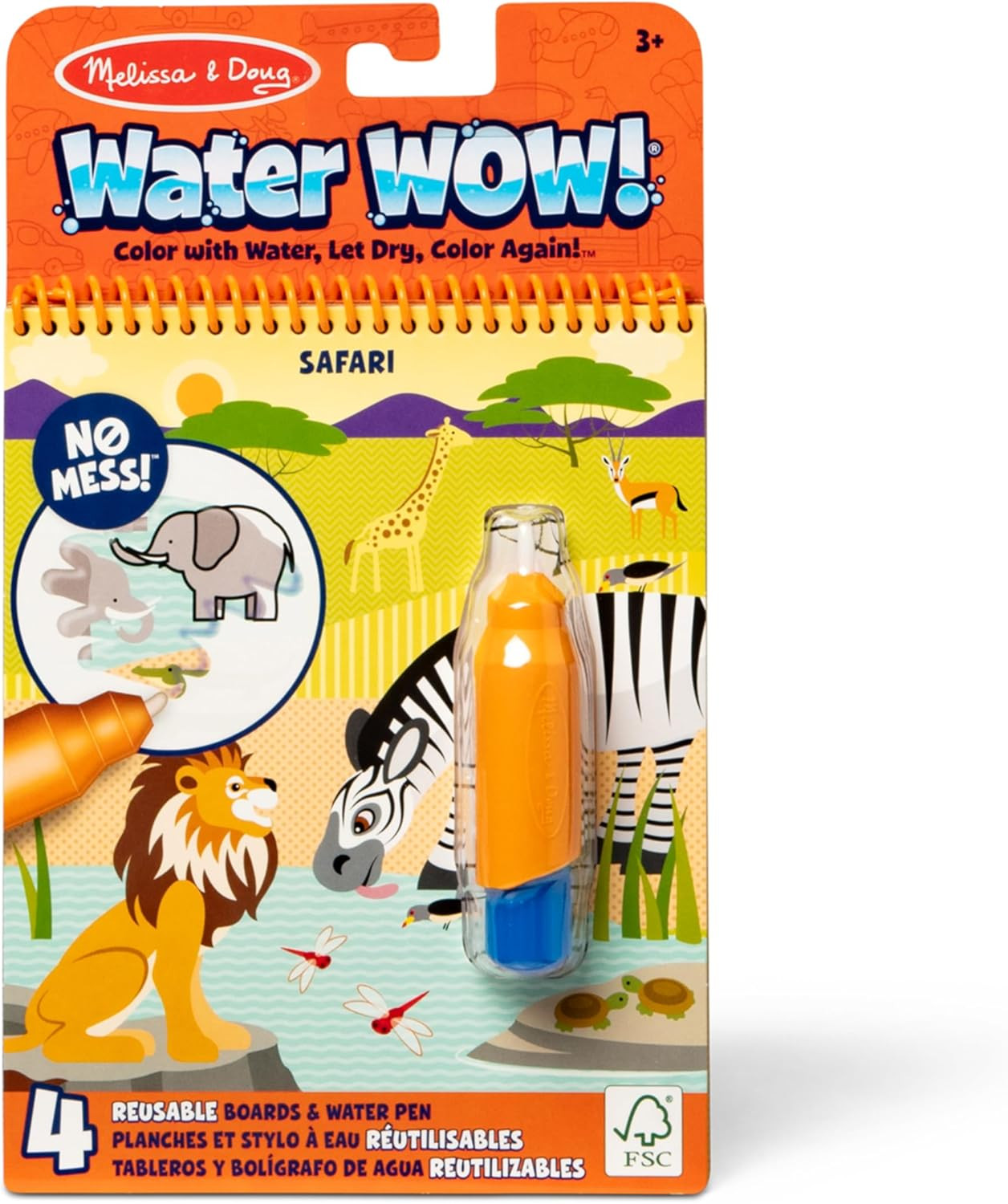 Melissa & Doug On The Go Water Wow! Reusable Water-Reveal Activity Pad - Safari - FSC Certified | Amazon (US)