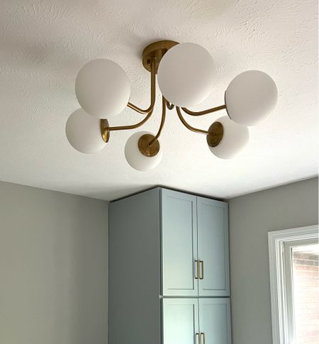 Awesome gold modern semi-flush light fixture is on Sale during Amazon prime. We love our office chandelier!

#LTKhome #LTKxPrime #LTKsalealert