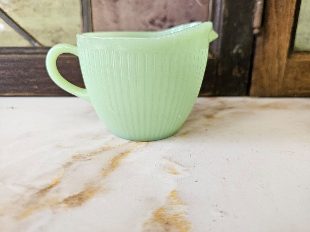 Fire King Jadeite, Creamer Pitcher, Jane Ray Pattern, Mid Century Kitchen, Made in USA, 5 Availab... | Etsy (US)