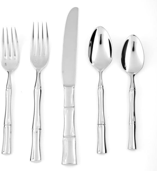 Fortessa Royal Pacific 18/10 Stainless Steel, 60 Piece Flatware Set (Service for 12), Silver | Amazon (US)