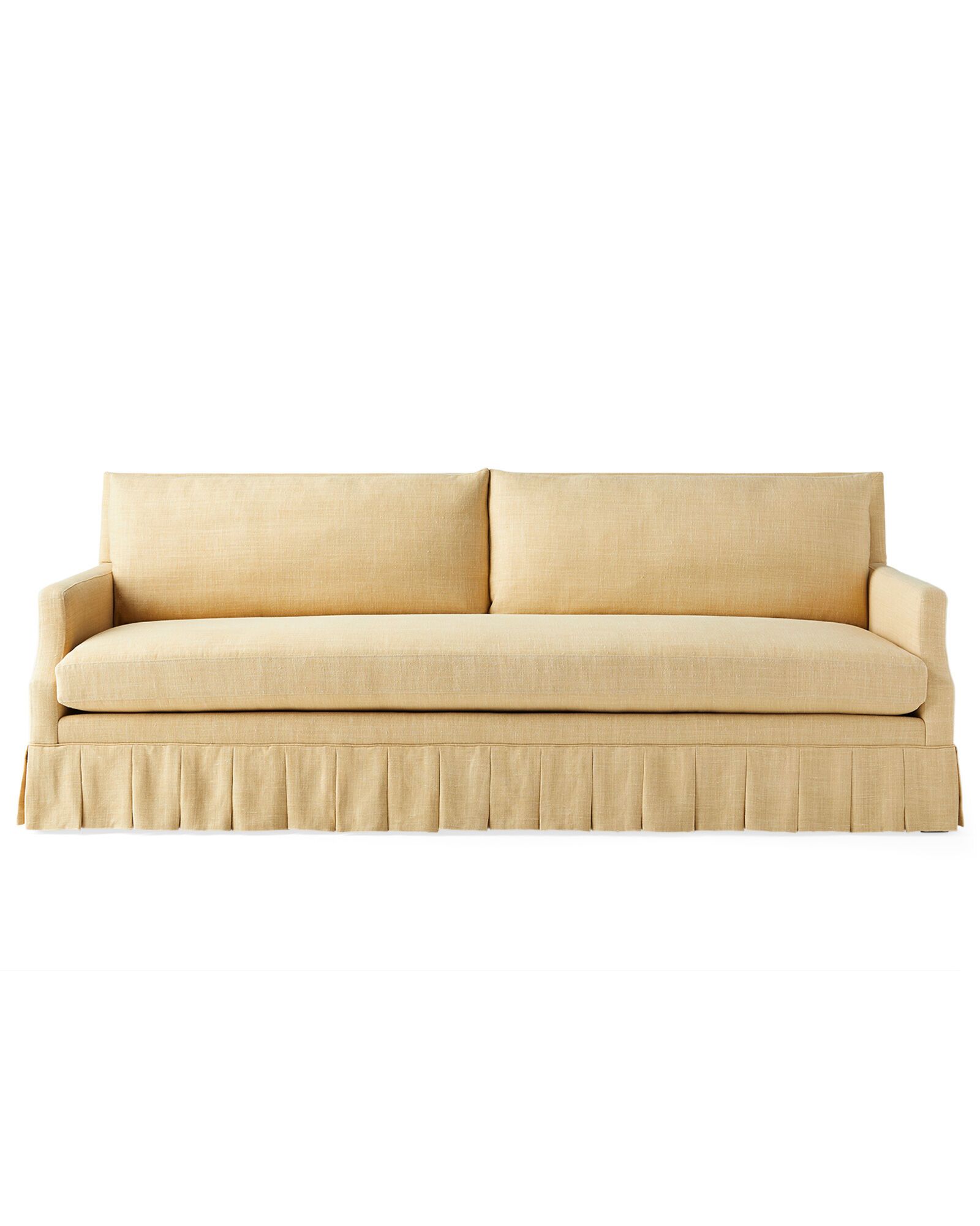 Grady Pleated Sofa in Wheat Washed Linen | Serena and Lily