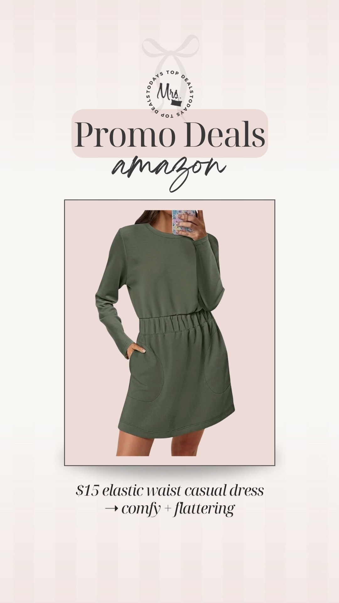 $15 elastic waist casual dress ➝ comfy + flattering! Save at checkout

#LTKFindsUnder50 #LTKSaleAlert #LTKGiftGuide