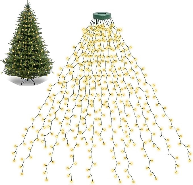 BOLWEO Christmas Tree Lights, 592LED 16 Lines Christmas Lights for Tree 8 Modes for 8ft-10ft Chri... | Amazon (US)