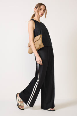 Z SUPPLY Women's Leah Linen Track Pants, Size XS, Black | Evereve