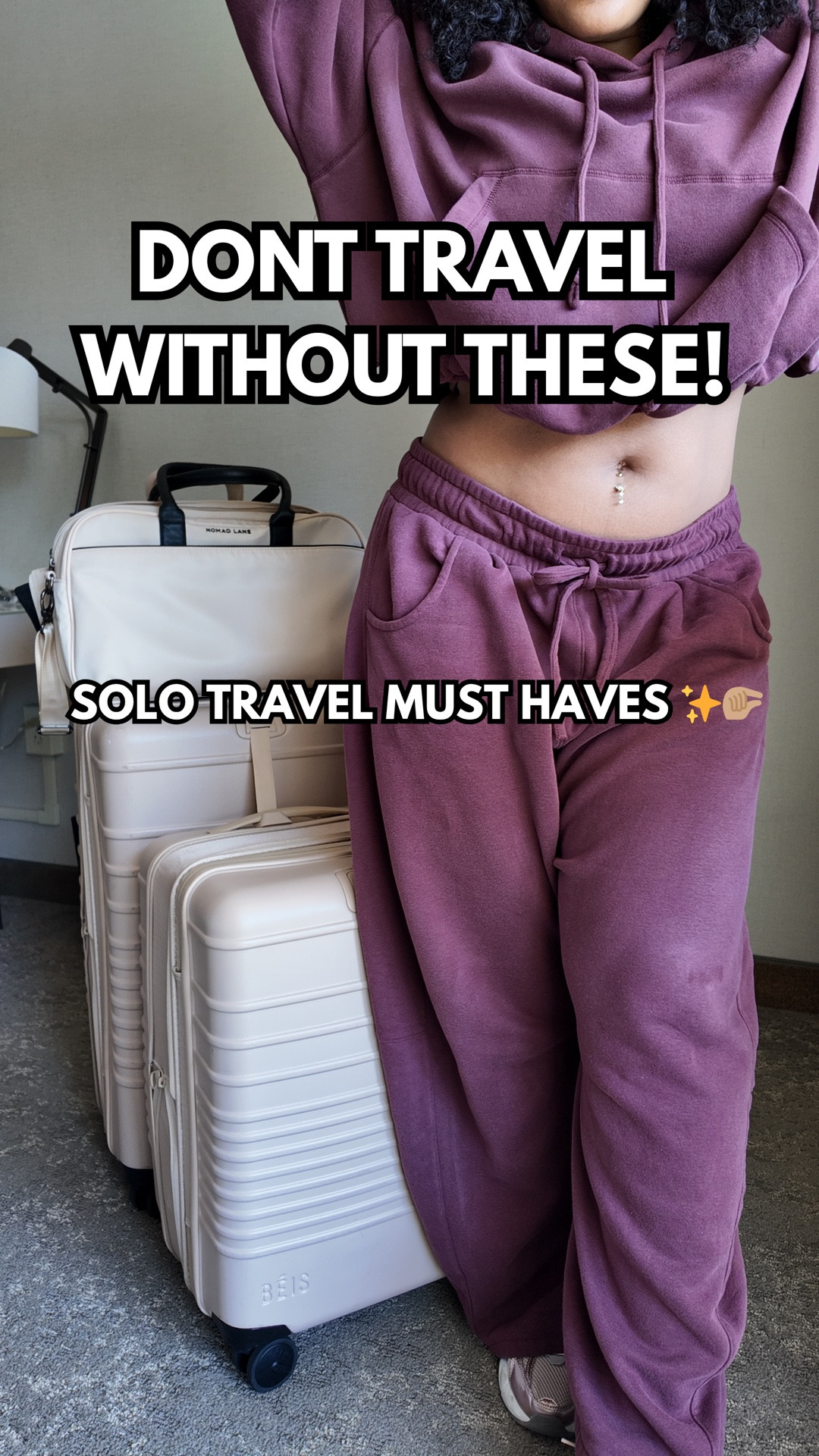 Don’t Fly Without These Travel ESSENTIALS ✈️🖤 Solo Travel Approved 🤏🏽✨ Comfort meets convenience ✈️
These are my go-to travel essentials for every solo trip — comfy sweatsuit, noise-cancelling headphones, sneakers, and luggage that makes packing easy.
These make solo travel feel effortless ✈️💼
🛍️ Shop everything featured directly in the ‘View Products’ tab 😉 
💬 What’s your #1 travel essential?

Email: @busyboho@gmail.com
travel essentials,airport outfit,solo travel,travel must haves,airport outfit ideas,travel tips,travel vlog,travel essentials for women, shoppable video, youtube, packing tips,airport style, nomad land bento bag, beis roller

#LTKGiftGuide #LTKStyleTip #LTKTravel