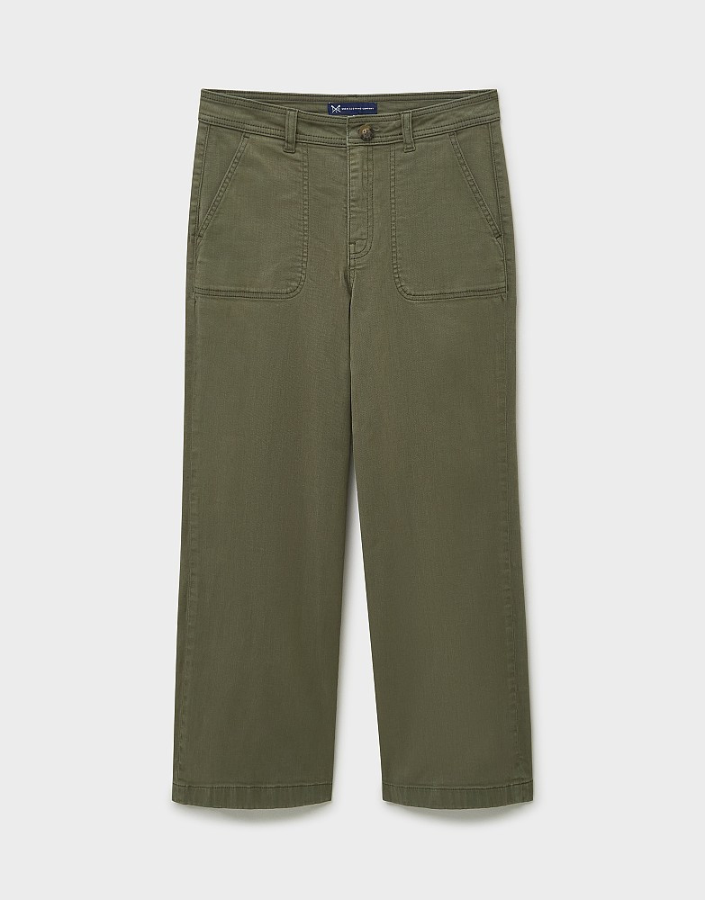 Women's Highbury Trouser in Khaki Green from Crew Clothing Company | Crew Clothing (UK)