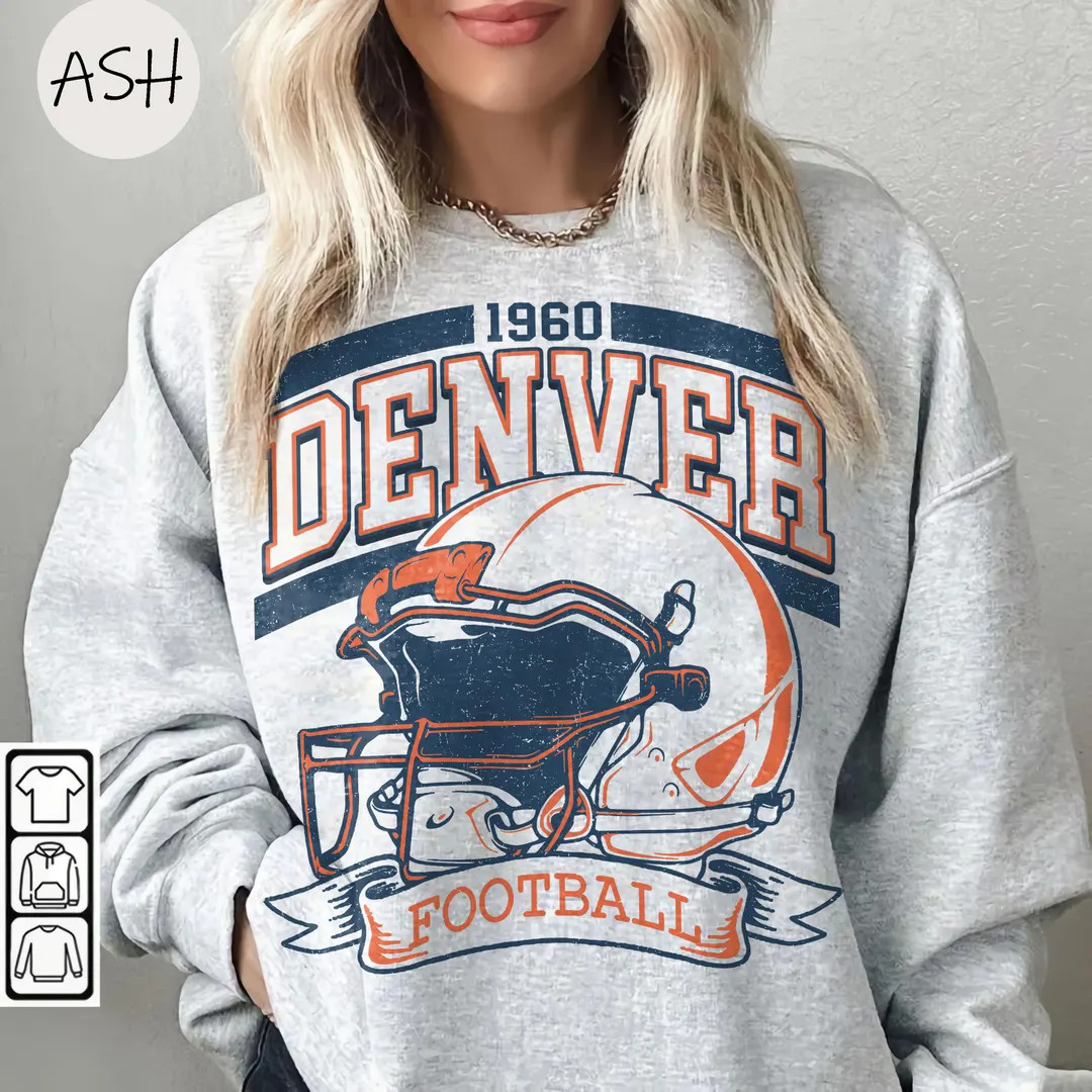Vintage 90s Style Vintage Denver Football Style Sweatshirt ,retro Denver Football Crewneck Shirt,... | Etsy (US)