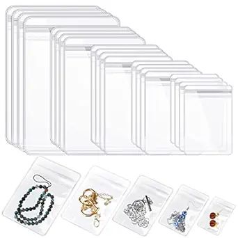 160 Pieces Self Seal Jewelry PVC Bags Plastic Anti Tarnish Jewelry Storage Bags Clear Jewelry Org... | Amazon (US)