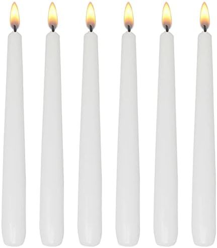 Taper Candles ,Tapered Candlesticks - dripless 8 Inch unscented, White , 6 Pack | Amazon (US)