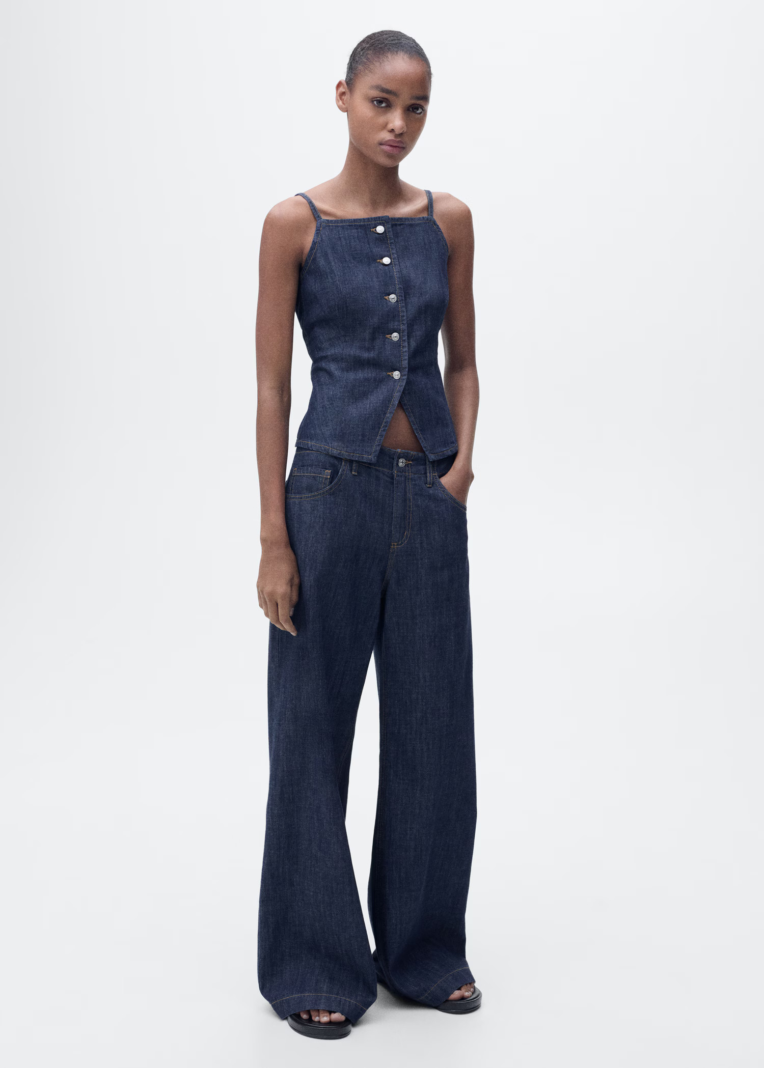 Wideleg mid-rise jeans - Women | MANGO USA | Mango (US/MX/AU)