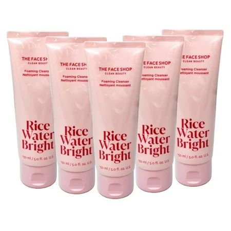 5 Pack - The Face Shop Rice Water Bright Foaming Facial Cleanser with Ceramide Gentle Face Wash for Hydrating & Moisturizing Vegan Face Cleanser Makeup Remover 5 fl oz Korean Skin Care | Walmart (US)