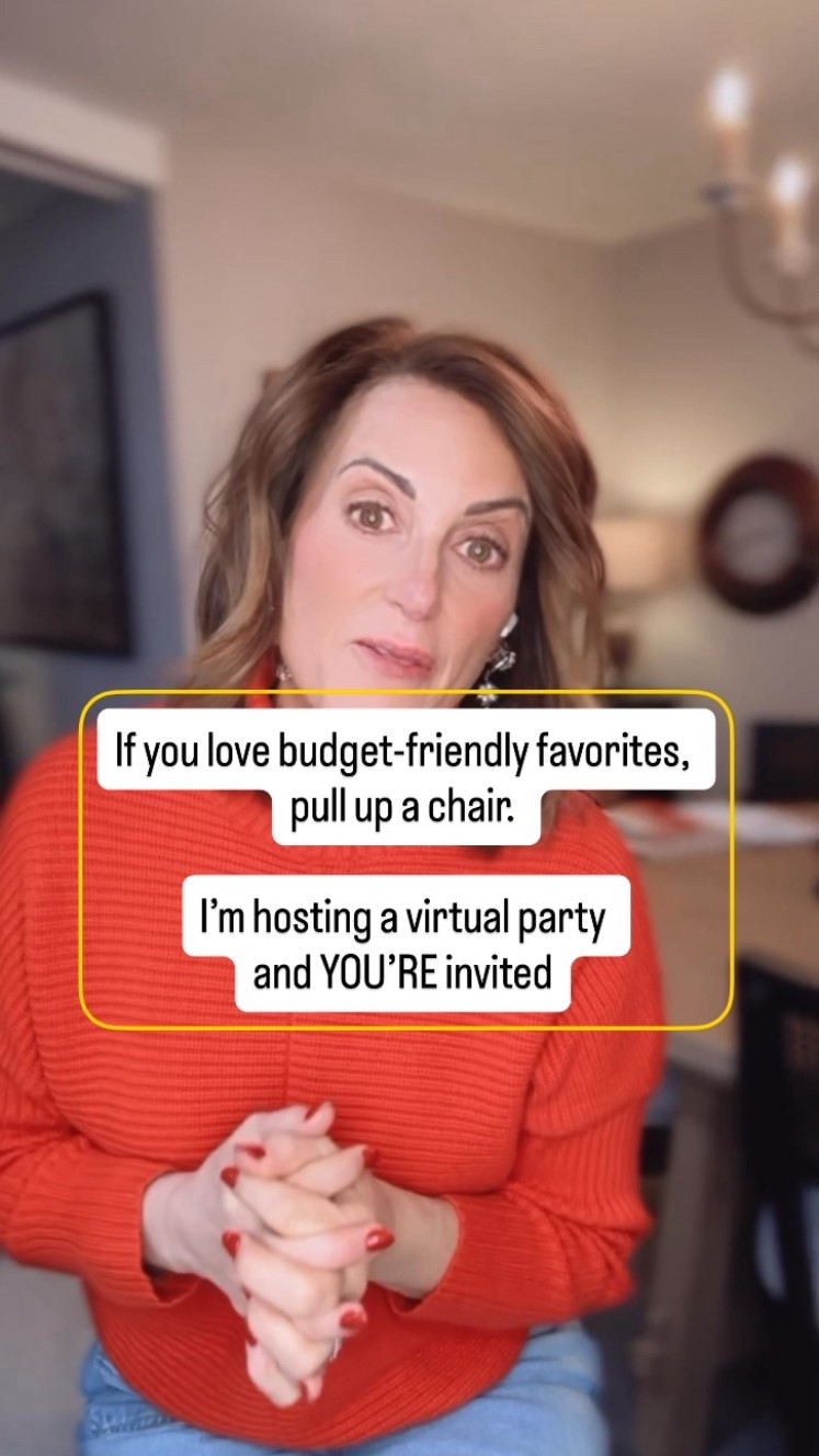 1. Share a favorite of yours!
2. Comment SHOP for a link to mine!

Welcome to my Virtual Favorites Party… hosted right here in my kitchen! 
I’m sharing the affordable fashion, beauty, and home gems I’ve been loving lately.

Pull up a chair, grab a coffee, and let’s chat!
We can ever help each other with holiday gift ideas.