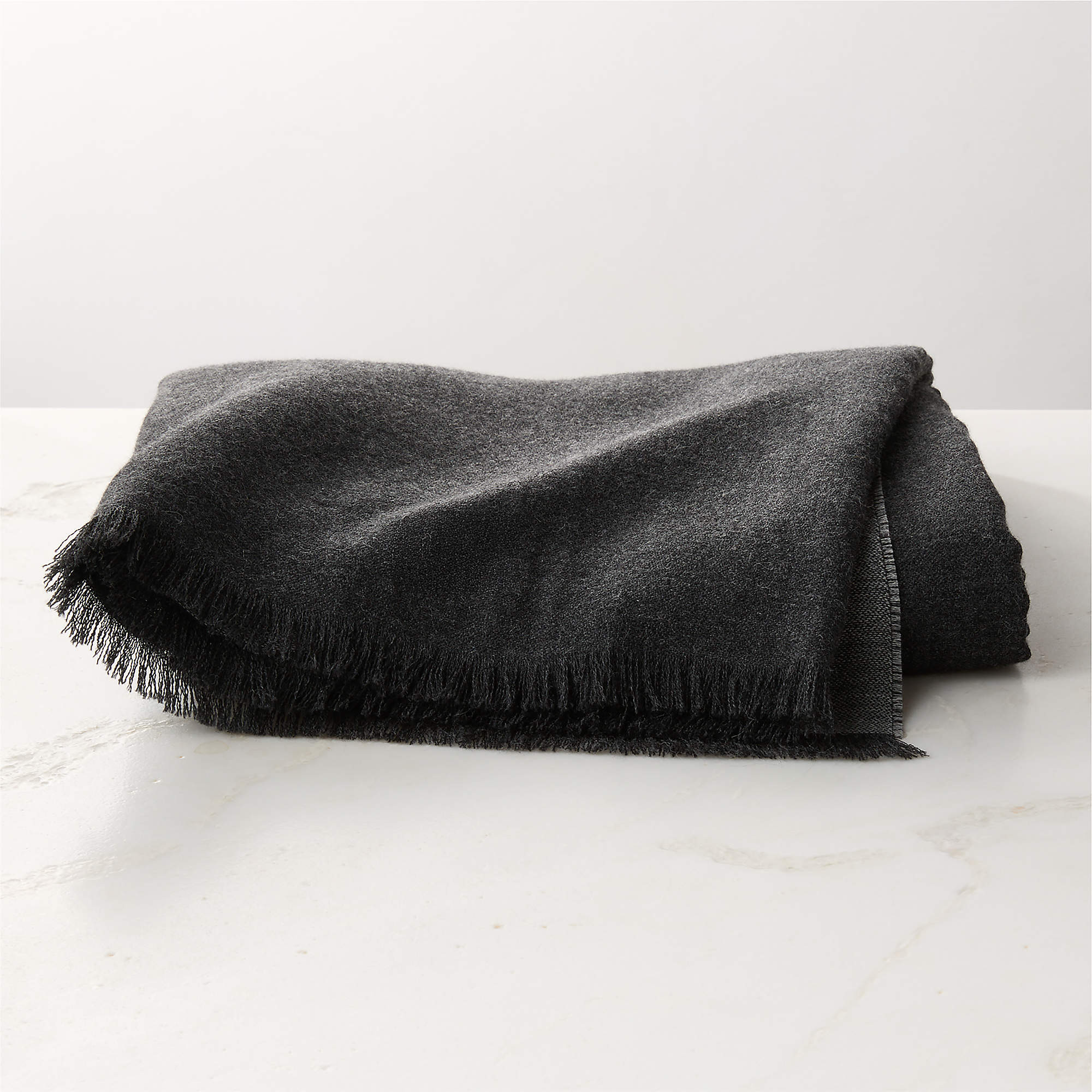 Alaina Light Taupe Alpaca Wool Reversible Throw Blanket 50"x70" + Reviews | CB2 | CB2