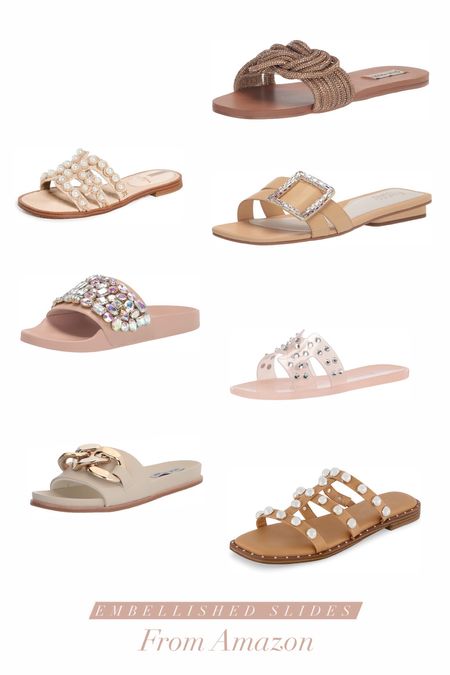 Embellished Slide Sandals From Amazon!! 

#LTKSeasonal #LTKFind #LTKshoecrush