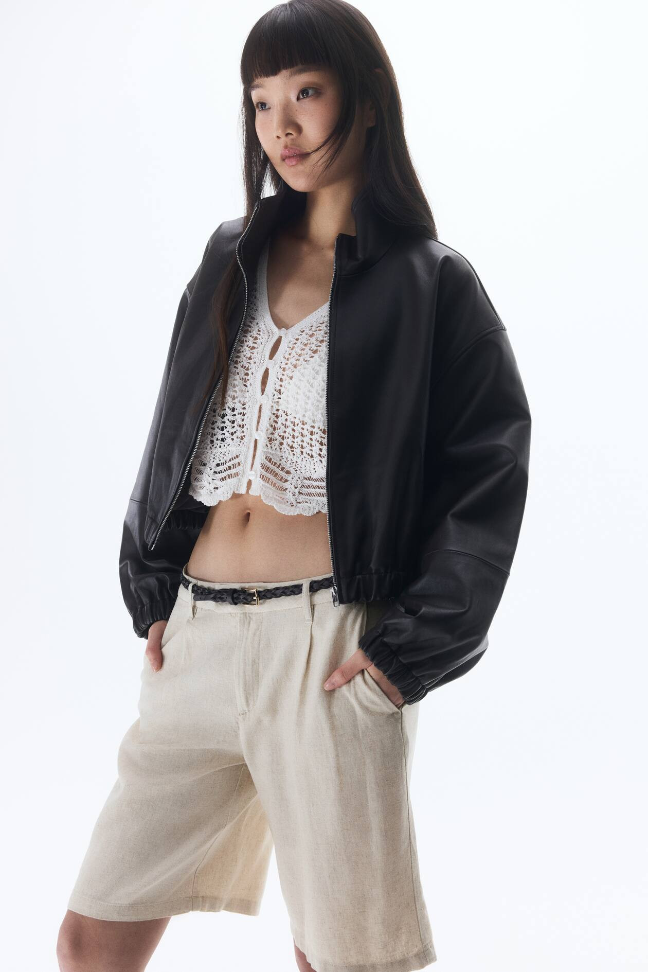 Knee-Length Linen-Blend Shorts | H&M (US + CA)