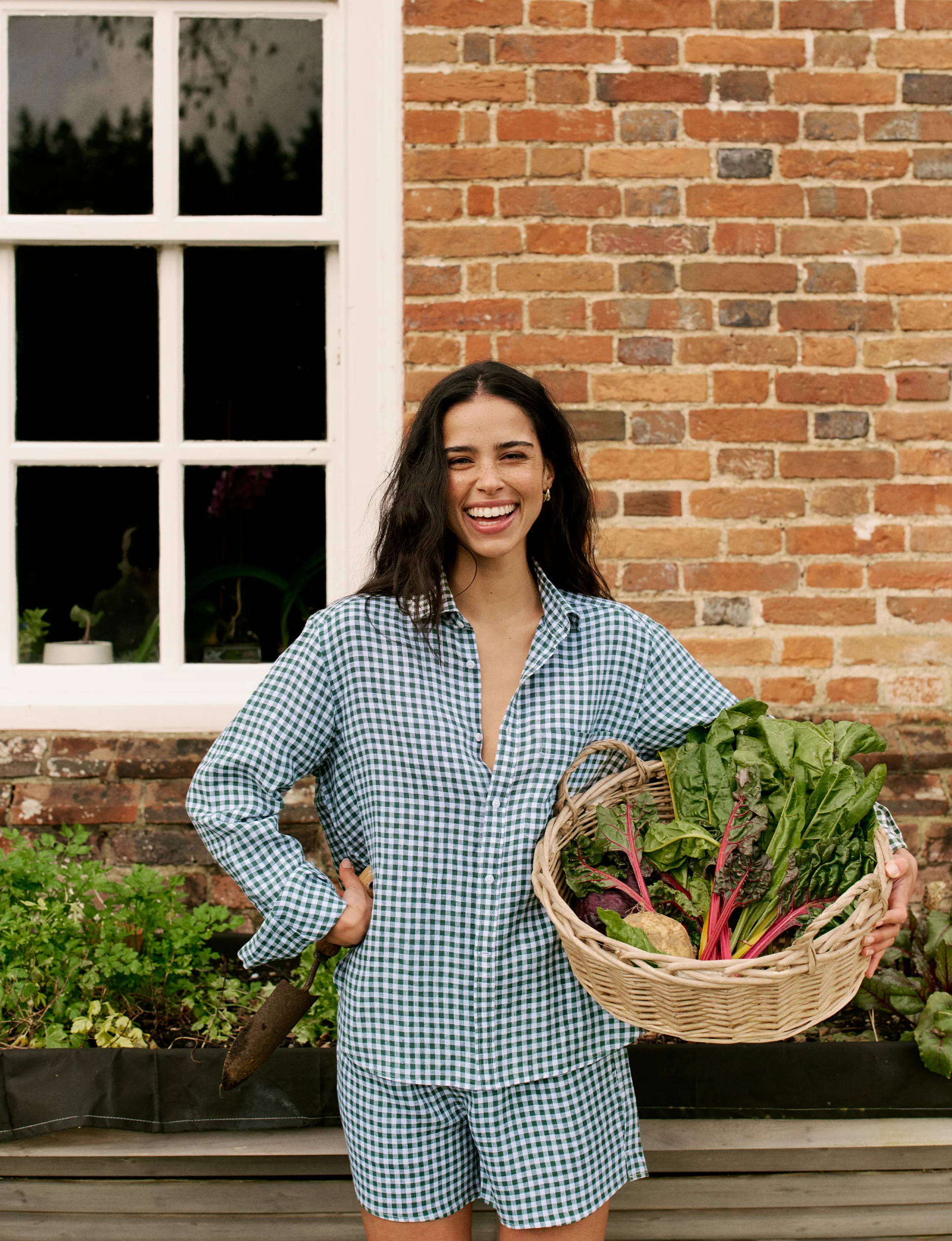 The Classic: Linen, Green Gingham | With Nothing Underneath