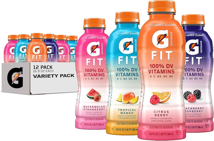 Gatorade Fit Electrolyte Beverage, Healthy Real Hydration, New 2.0 4 Flavor Variety Pack, 16.9.oz... | Amazon (US)