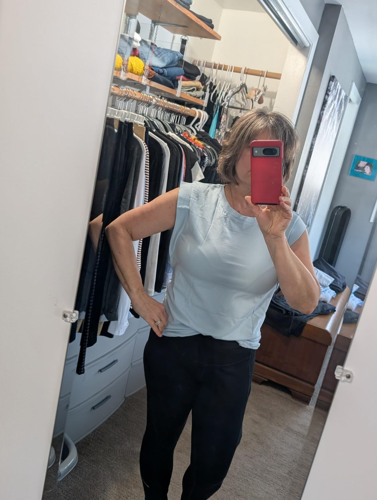 Women's Cap Sleeve Tank Top Crew Neck T Shirts Loose Fit Basic Summer Casual Tee Tops | Amazon (US)