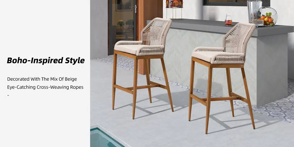 Davan Outdoor 24.8'' Counter Stool (Set of 2) | Wayfair North America