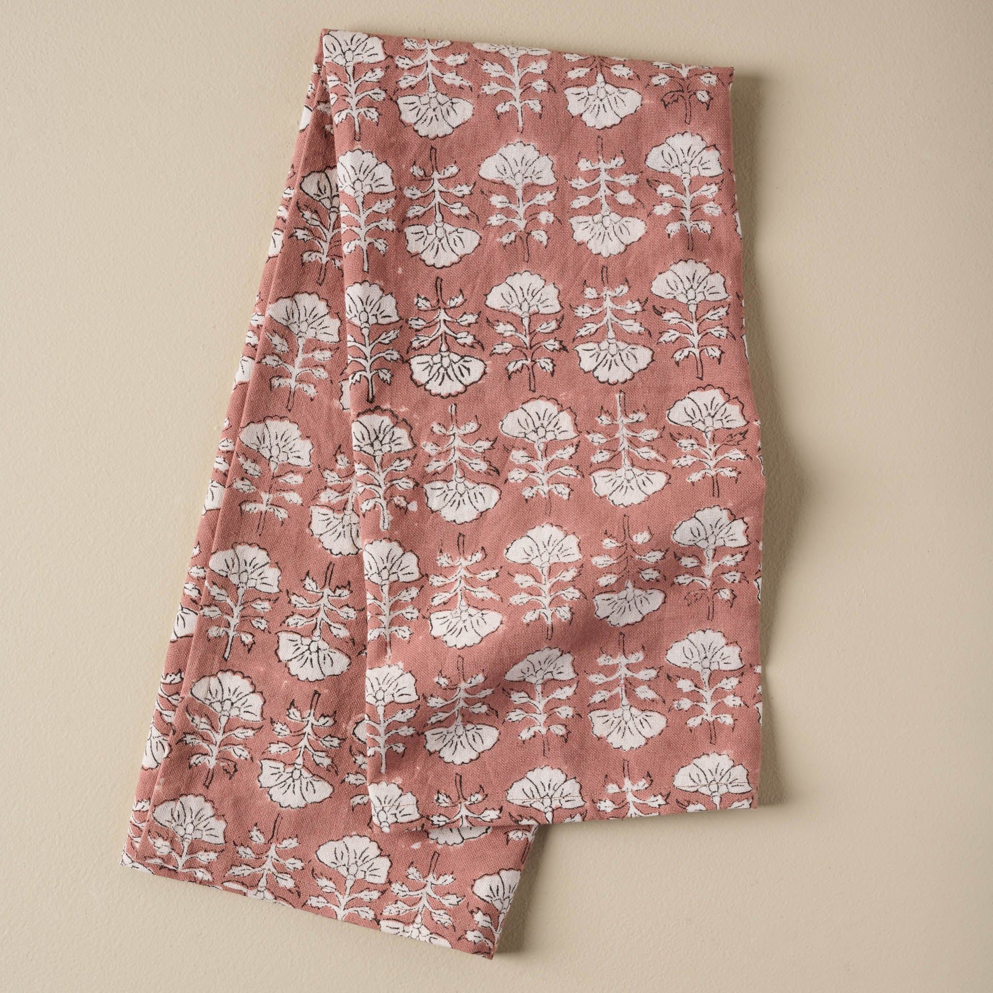 Flora Desert Clay Printed Tea Towel | Magnolia