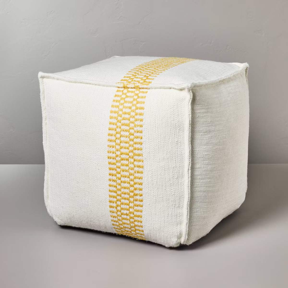 Checkered Stripe Indoor/Outdoor Ottoman Pouf - Hearth & Hand™ with Magnolia | Target