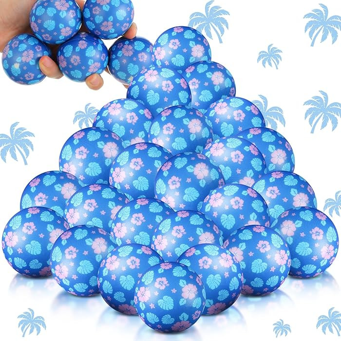 Soulchen 24 Pcs Hawaii Party Favors Stress Balls Blue Hawaiian Leaves Sensory Fidget Toys Gifts f... | Amazon (US)
