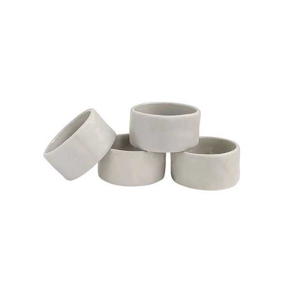 Lam Stoneware Napkin Ring Set - Grey | Meridian