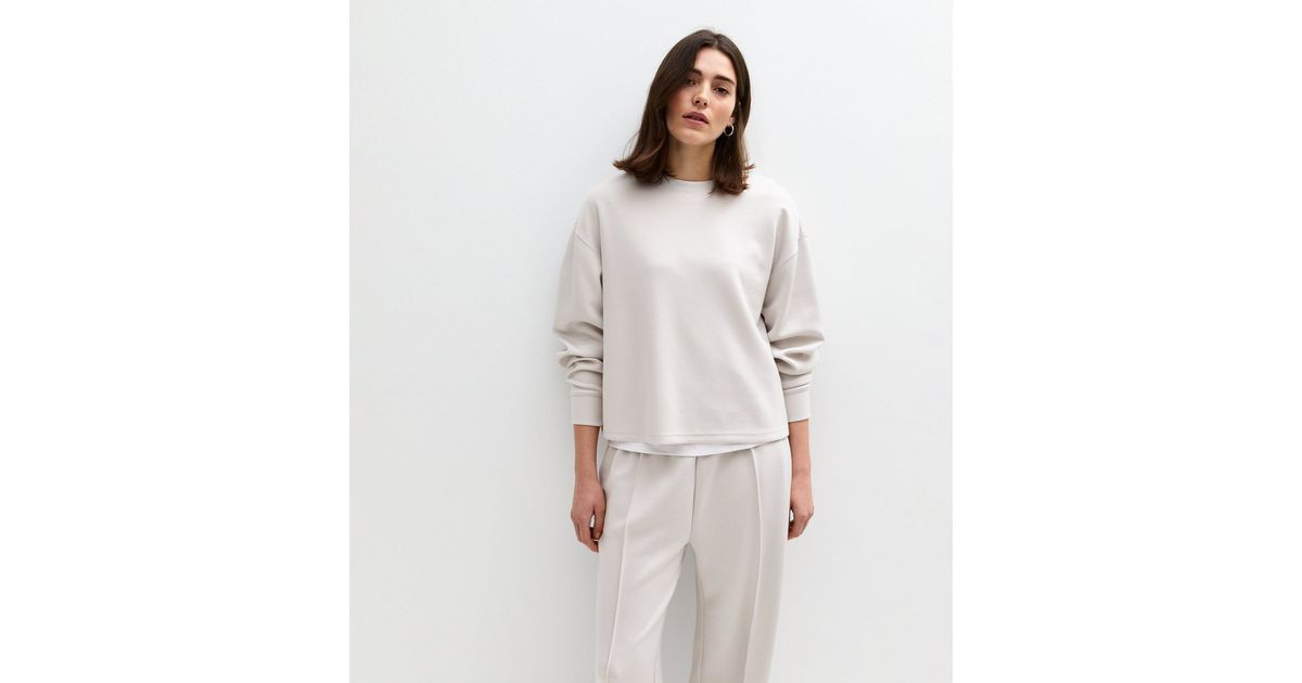 Light Grey Premium Soft Touch Crew Neck Sweatshirt | New Look | New Look (UK)