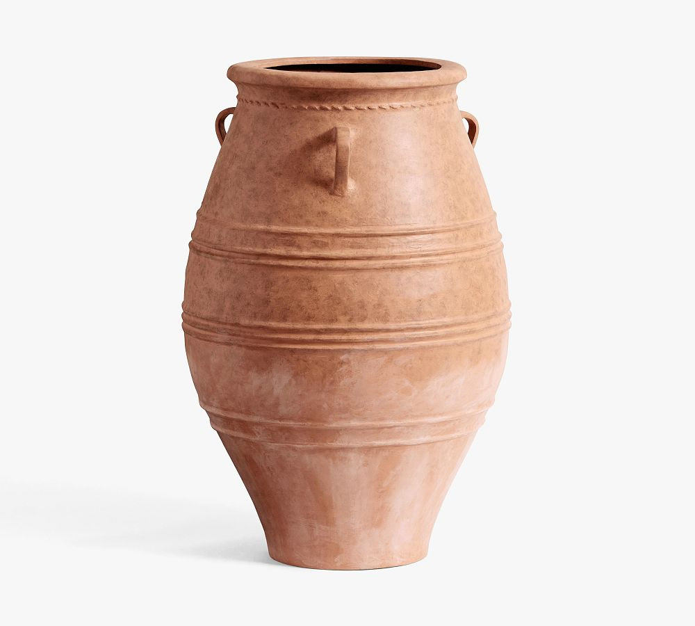 Sienna Fiber Stone Outdoor Planters | Pottery Barn (US)