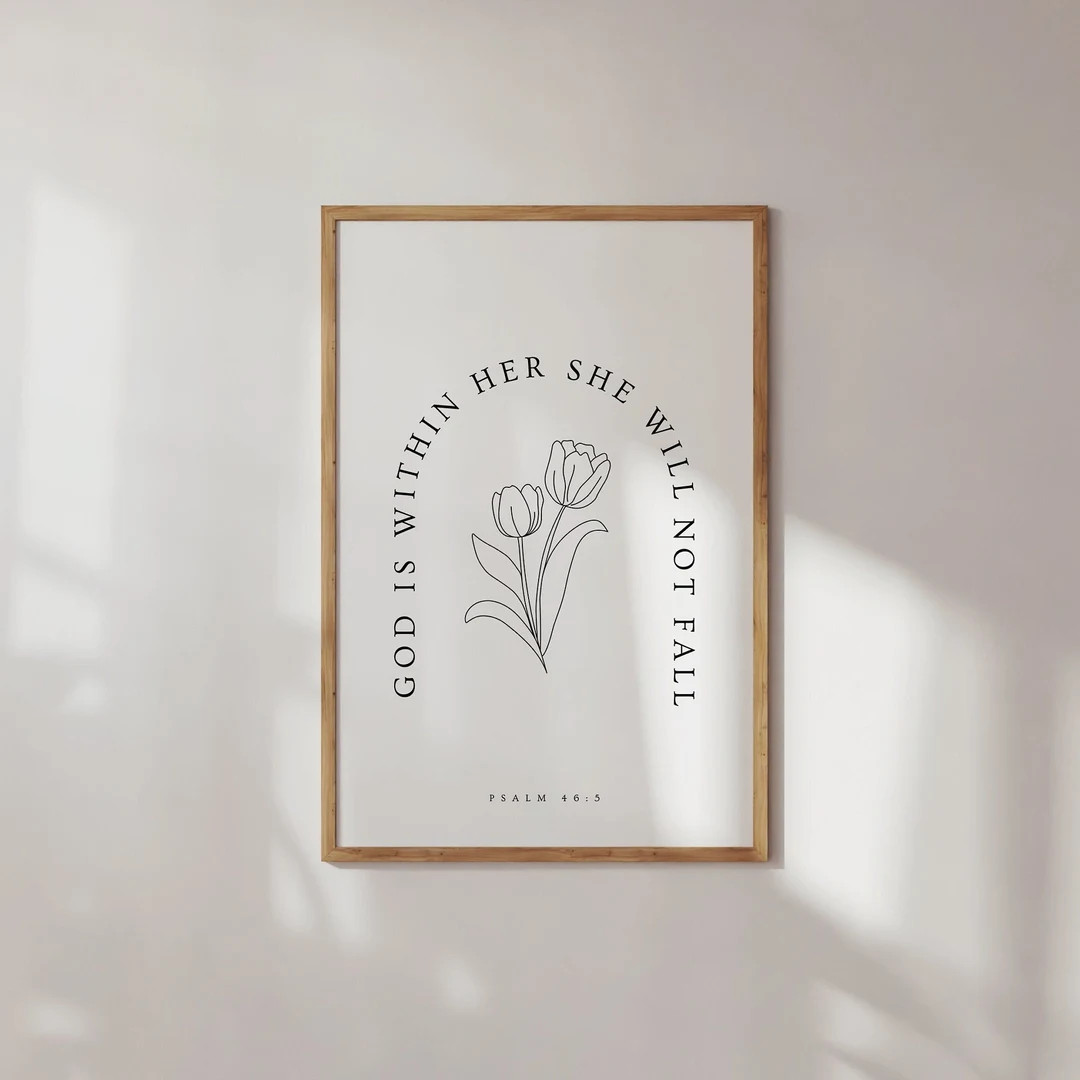 Psalm 46:5, God is Within Her She Will Not Fall, Christian Printable, Bible Verse Wall Art, Scrip... | Etsy (US)