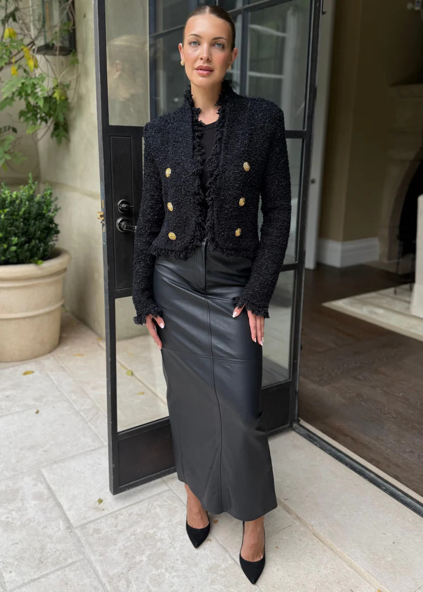 Tinx Vegan Maxi Skirt - Black | Benaar La