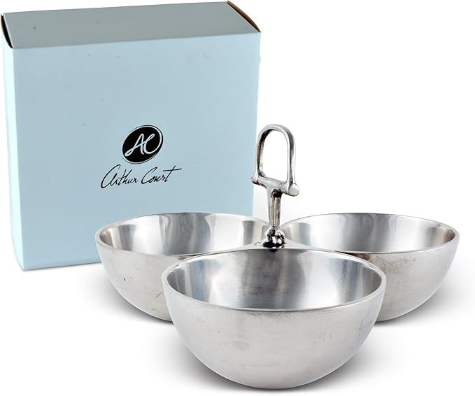 Arthur Court Equestrian Horse 3 Bowl Nut Snacks Candy Dish Bowl Ensemble - Cast Aluminum Hand Pol... | Amazon (US)