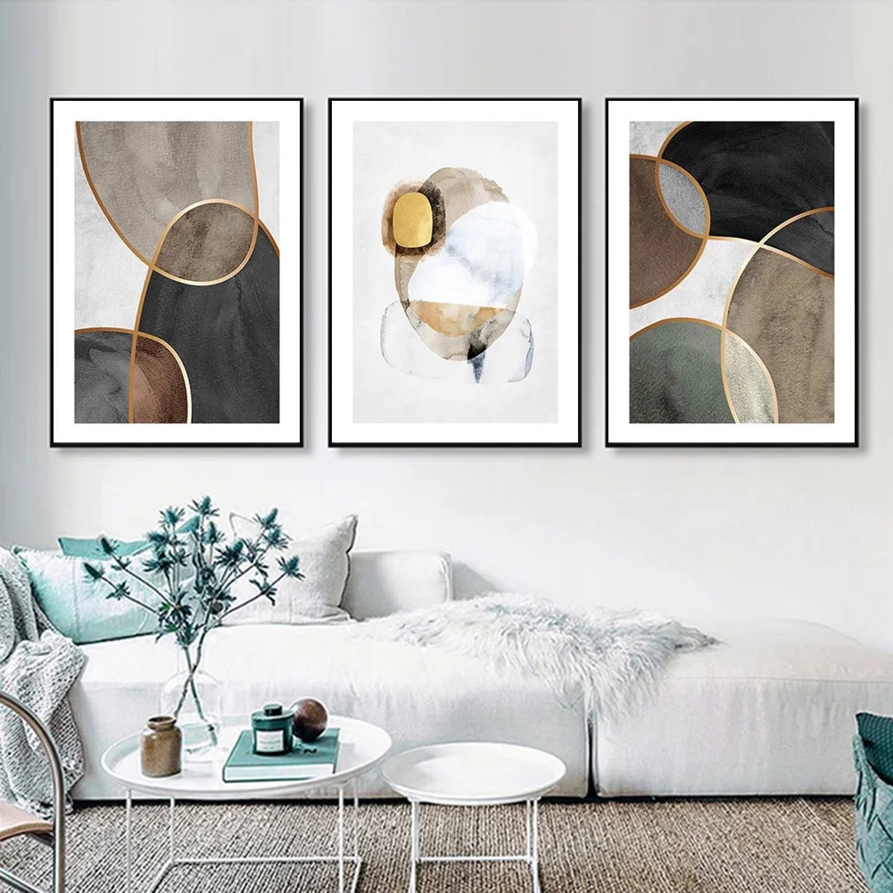 Windfall Abstract Circle Overlap Canvas Poster Painting Living Room Picture Wall Decor - Walmart.... | Walmart (US)