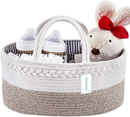 Baby Diaper Caddy Organizer-Baby Basket Bin with Removable Divider Portable Tote Bag for Changing... | Amazon (US)