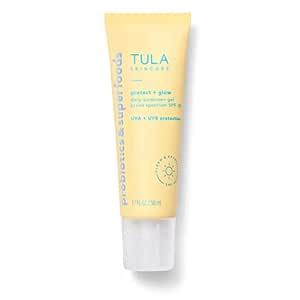 TULA Skin Care Protect + Glow Daily Sunscreen - Gel, Broad Spectrum SPF 30, Skincare-First, Non-G... | Amazon (US)