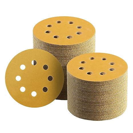 100 Pcs 5 Inch Sanding Discs Hook and Loop, 220 Grit Sandpaper for Woodworking or Automotive, 8 H... | Amazon (US)